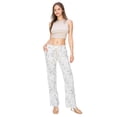 thumbnail image 4 of CALI1850 Women's Casual Linen Pants 32" Inseam Oceanside Drawstring Smoked Waist Lounge Beach Pants With Pockets, 4 of 7
