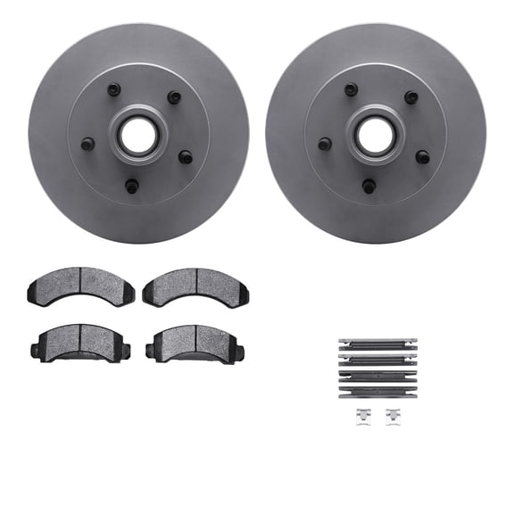 Dynamic Friction Company Front Geospec Brake Rotors with 5000 Advanced Brake Pads includes Hardware 4512-99107