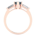 thumbnail image 4 of Three-Stone Engagement Ring for Women - 2ct Natural London Blue Topaz in 14K Rose Gold Promise Ring, 4 of 6