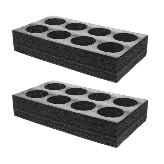 RENACLIPY Black Coffee Cup Carrier Trays with Hole Design, 2 Pieces - Beverage Holders for Easy Transport