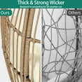 thumbnail image 4 of Dextrus Oversized Wicker Egg Chair with a Footstool, Lounger with Stand and Cushions Egg Basket Chair for Patio - Beige, 4 of 9