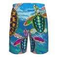 thumbnail image 6 of Disketp Men'S Swim Trunks Hawaiian Breathable Surf Beach Swimsuits Mesh Lining Beach Shorts With Pockets-Little Sea Turtles, 6 of 9