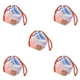 thumbnail image 2 of kurtrusly Japanese Drawstring Bag Coin Food Blue Pink 14x12x16cm 5Set, 2 of 6