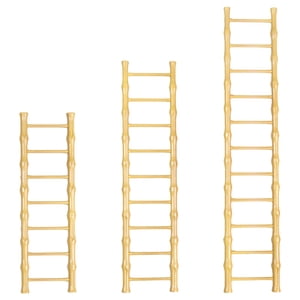 Ladder Model Craft House Warming Adornment Wood 3Pcs 16.8x3.4x0.6in