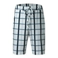 thumbnail image 3 of Pxiakgy mens shorts Men Casual Plaid Printed Business Mid Waist Stretch Drawstring Shorts With Pockets Men Casual Shorts Blue + M, 3 of 8