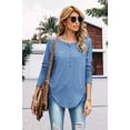 thumbnail image 4 of U.Vomade T-Shirt Uni à Boutons pour Femmes Manches Longues, 4 of 5