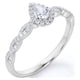 thumbnail image 4 of JeenMata Anillo de Compromiso con Pavé de Semi Infinito y Diamante Talla Pera de 0,5 Quilates, Engaste de Halo de 3 Puntas, Oro Blanco de 10 K, 4 of 6