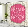 thumbnail image 4 of Ambesonne Saying Shower Curtain, Frame with Flowers, 69"Wx84"L, Pink Tan, 4 of 4
