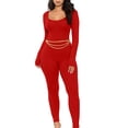 thumbnail image 1 of Mialoley Women's Spring Autumn Long Jumpsuit Solid Color Long Sleeve U Neck Slim Bodysuit, 1 of 9