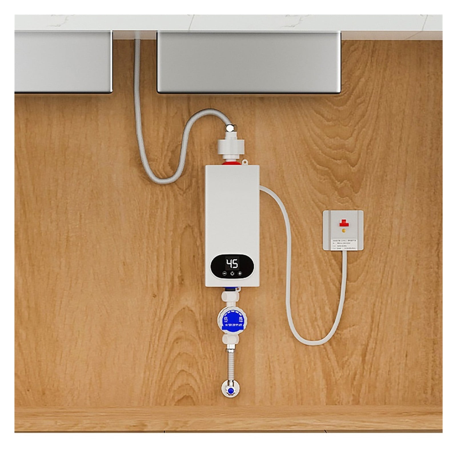 5500W Tankless Water Heater Electric Electric Water Heater Digital Display Instant Hot Water Heater LCD Touch Screen ,Safety Protections