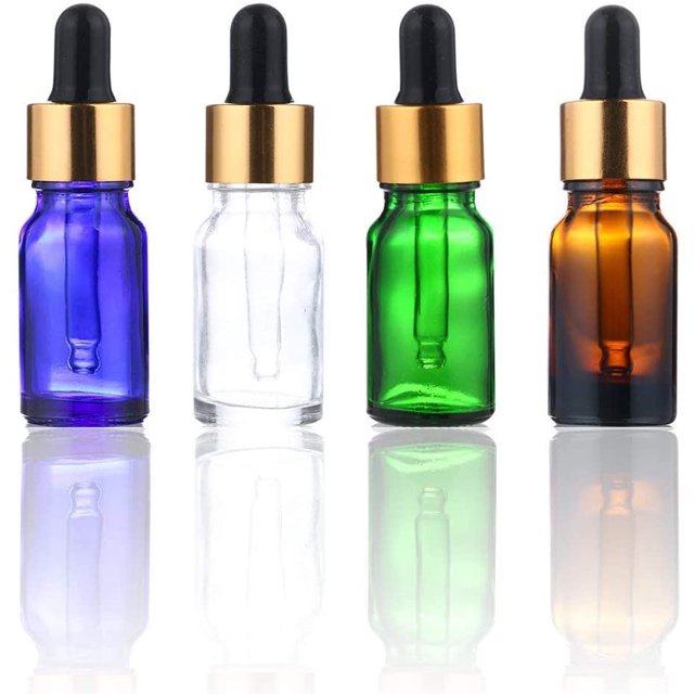 H&D Empty Refillable Dark Glass Essential Oil Bottle Packing Bottle Aftershave for Travel Set 4