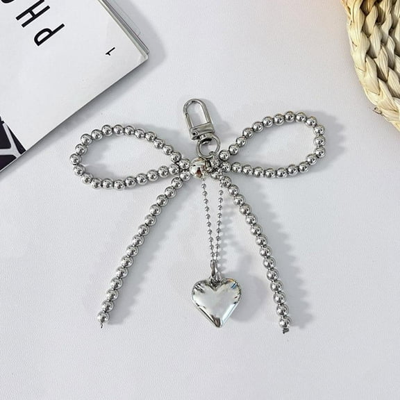 Bow Heart Keychain Love Pendant Car Keychain Pendant Mobile Phone S2T8