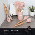 thumbnail image 2 of Set 12 Utensilios Cocina Silicona Y Madera Con Base Xtellar Color Rosa, 2 of 3