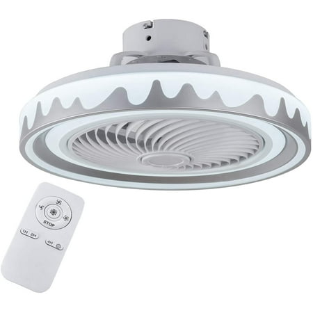 

TFCFL 20 Inch Ceiling Fan with Light and Remote Control Modern LED Semi Flush Mount Chandelier Flower Design 3 Colors 3 Speeds