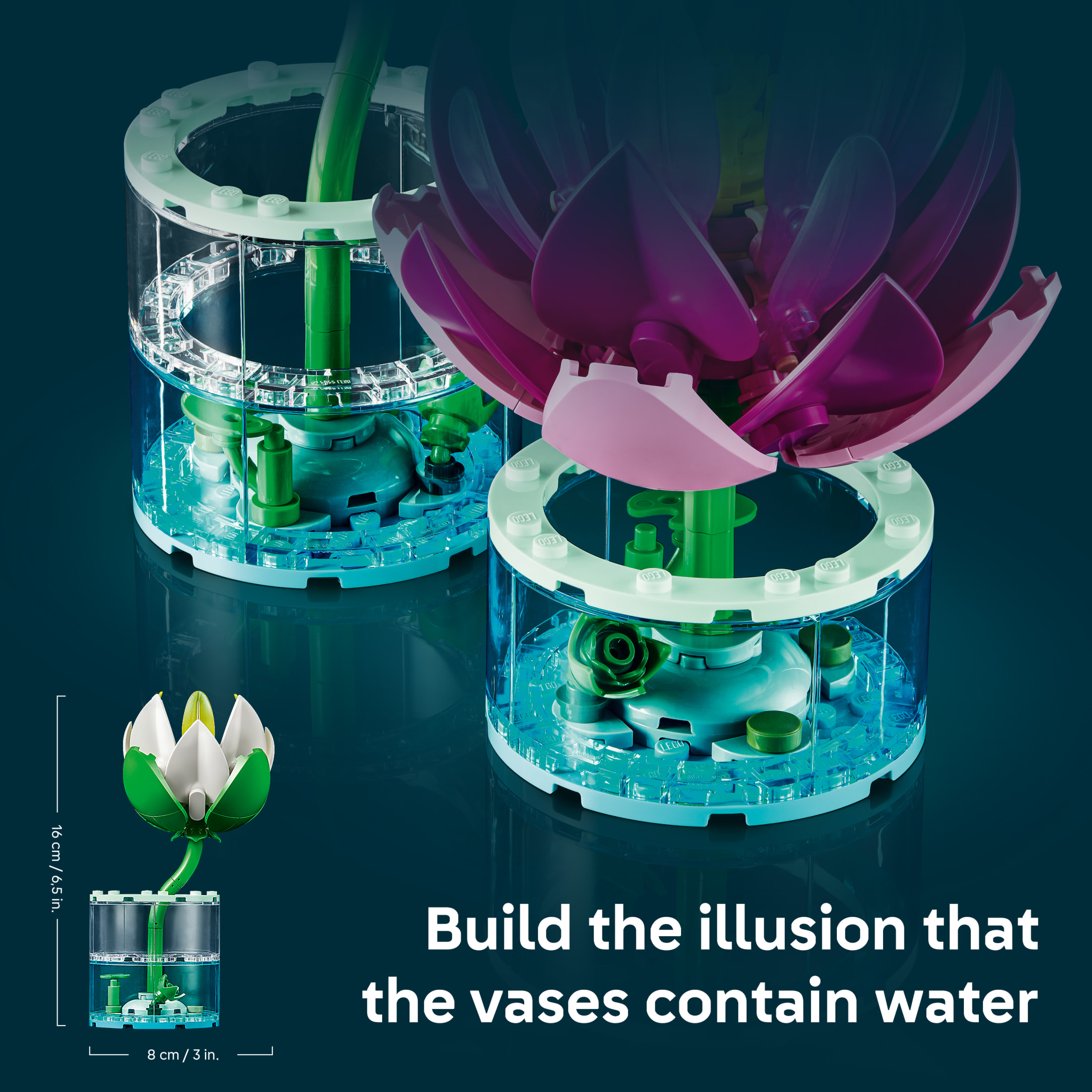 LEGO Botanicals Lirios de Agua - Juguete de Construcción para Niñas y Niños, Mayores de 9 Años - Flores Artificiales para Decoración del Hogar - Regalo de Cumpleaños o de Inauguración - 11511 6