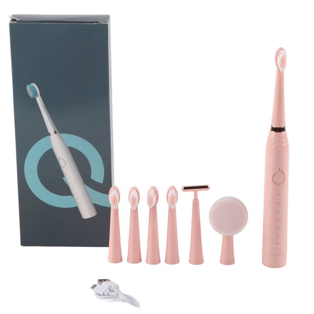 Cepillo de dientes recargable, cepillo de dientes eléctrico multifuncional, cepillo de dientes eléctrico suave para adultos, cepillo de dientes automático, apariencia llamativa