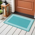 thumbnail image 5 of Turquoise Large Area Rugs for Bedroom Living Room, Soft Non Slip Carpet Bedside Rug, Geometric Boho Ethnic Tile Chic Monochrome Rectangular Floor Cover Kitchen Accent Rug 2'x3' for Dining Room/Office, 5 of 9