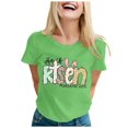 thumbnail image 1 of LUOGENLI T-shirts pour Femmes T-Shirt Décontracté Ample Col Rond / Haut à Manches Courtes pour Confort et Style T-shirts Graphiques pour Femmes T-Shirt de la Saint-Valentin T-shirts Femmes Blanc Vert Pâques m, 1 of 1