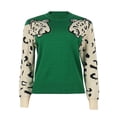 thumbnail image 4 of YUNAFFT Women's Fashion Sweater Clearance, Fashion Women Print Patchwork Long Sleeve Pullover Loose Sweater, 4 of 9