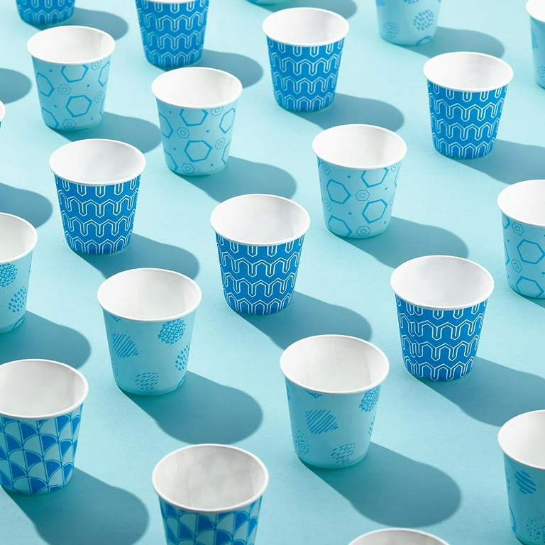 Comfy Package Small Paper Cups 3 Oz Blue Disposable Cups for Espresso,  Medicine, 300-Pack