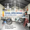 thumbnail image 6 of Bezseller 8*10 Outdoor Storage Tool Shed with Door and Floor, 16mm Thick Panel Plastic Outdoor Storage Shed with Steel Frame, Gray, 6 of 9
