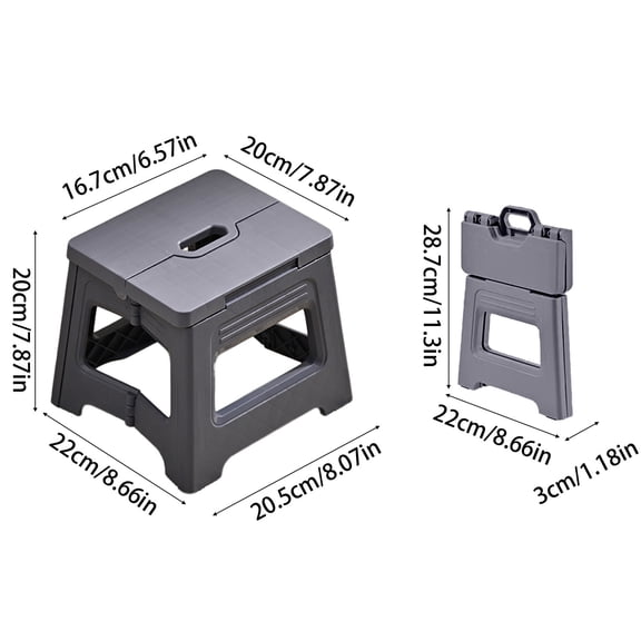 Rkxzt Plastic Outdoor Folding Stool Space Saving Folding Stool Plastic Compact Stool for Home Office Outdoor 8.07x8.66x7in Kitchen Dining