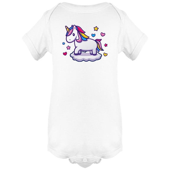 Cute Unicorn Standing On Cloud Bodysuit Infant -Image by Shutterstock,  Newborn