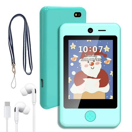 PTHTECHUS 2.8" Kids Phone Toddler Learning Toy Gifts with Dual Camera Habit Tracker Games Alphabet Educational Learning Toys Birthday Easter Gifts for 3-7 Y/O Green