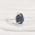 thumbnail image 3 of Blue Sapphire Ring, Rough Blue Sapphire Ring, September Birthstone, Cross Prong Ring, 925 Sterling Silver, Womens Ring, Christmas, Thanksgiving, Handmade, Statement Jewelry, Rough Gemstone Jewelry, 3 of 5