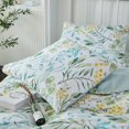 thumbnail image 4 of Flor Amarillo Verde Azul Hojas Damasco Floral Boho King Size 3Pcs Funda Nórdica, 4 of 9