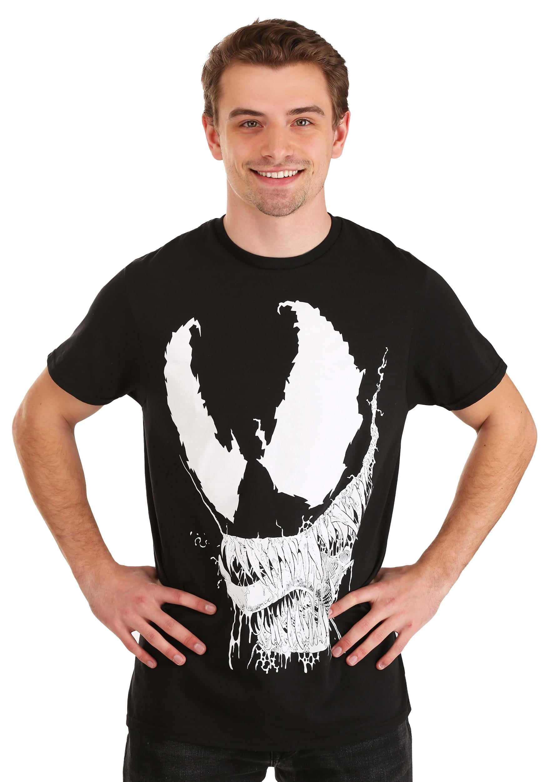 XL-3XL Official Marvel 'Venom's Face' Comic Book Art 100% Cotton T-Shirt Size 