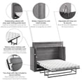 thumbnail image 4 of Bestar Pur 69" Modern Engineered Wood Full Cabinet Bed w/ Mattress in Bark Gray, 4 of 11