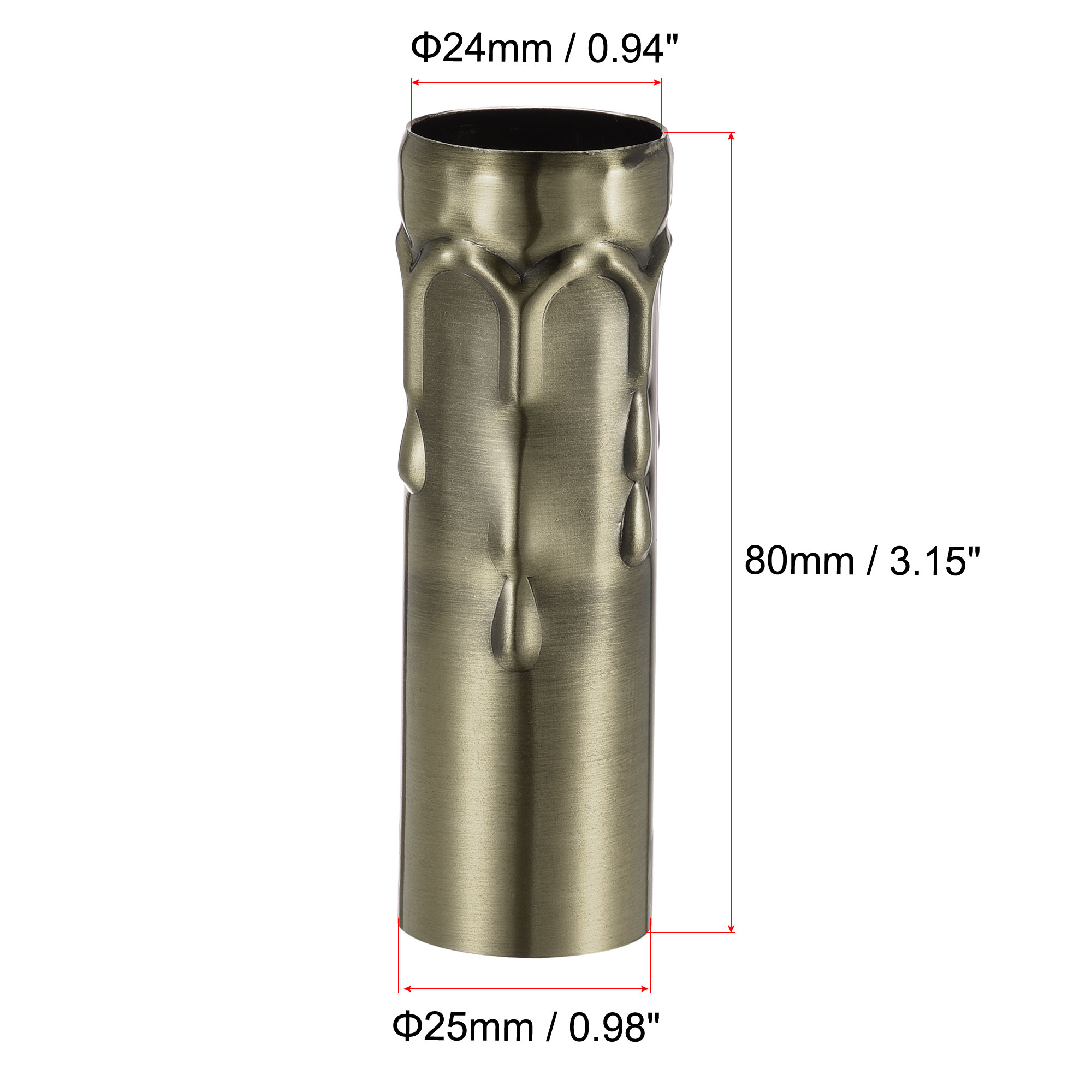 Unique Bargains Candle Shape Socket Covers Sleeves Iron for Candelabra Base Bulbs 3"