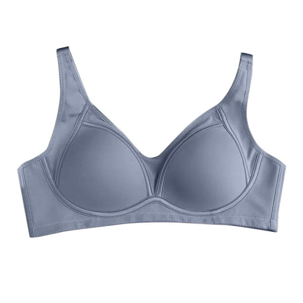 Gibobby Sujetador antiflejes para mujer, cómodo, sin anillo de sexy, ajustable, copa B fina, sueño Brasier deportivo para mujer(Gris,34)