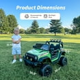 thumbnail image 5 of Hikiddo Kids Ride on Truck Car, 12V Ride on Toy Electric Cars for Kids w/ Remote, Bluetooth - Army Green, 5 of 9