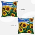 thumbnail image 3 of Kll Landscape With Sunflowers Decorative Throw Pillow Covers Velvet Soft For Couch Sofa Bedroom Living Room Outdoor -16"X16", 3 of 8