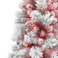 thumbnail image 2 of Puleo International  7.5 ft. Pre-Lit Flocked Portland Pine Artificial Pencil Tree, 2 of 5