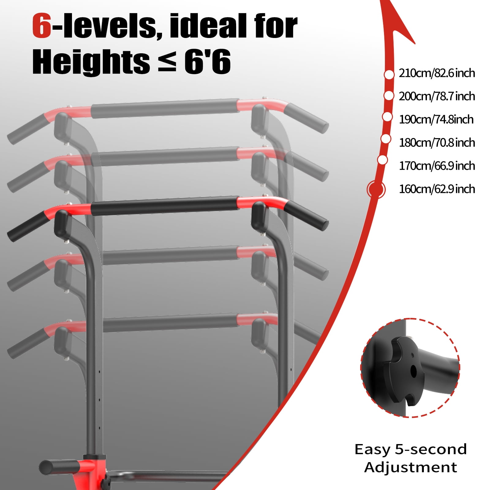 Pull Up Dip Station For Home Gym Strength Training Fitness Workout Station Chin-Ups Push-Ups Pull-Ups Dip-Ups 330LBS