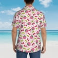 thumbnail image 4 of Susaid Strawberry And Cheery Print Short Sleeve Shirts Button Down Casual Shirts Summer Beach Aloha Button Down Short Sleeve for Men ,Large, 4 of 7