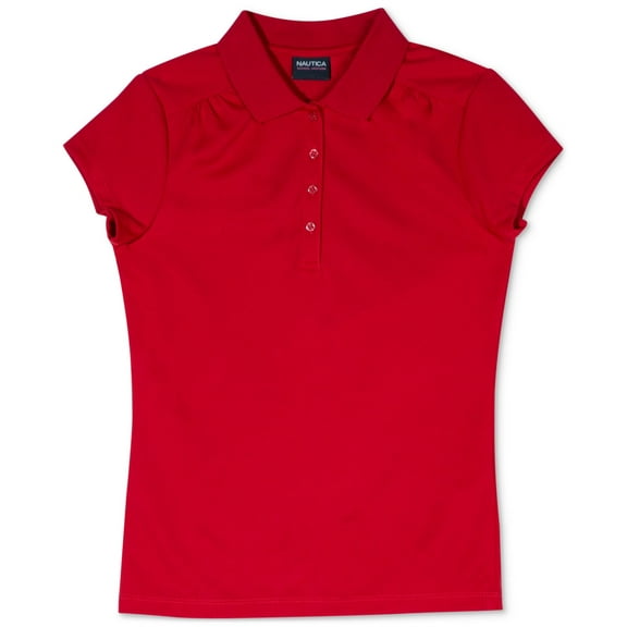 Nautica Plus Girls Short Sleeve Performance Polo Shirt, XL