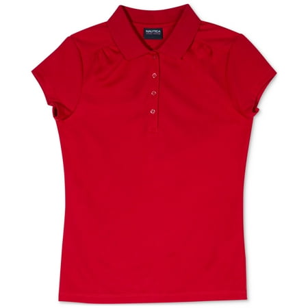 Nautica Plus Girls Short Sleeve Performance Polo Shirt, XL