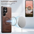 thumbnail image 4 of SUTENI G5 For Samsung Galaxy S22 Ultra 5G Case Compatible with MagSafe Cowhide Texture Leather Back, 4 of 5
