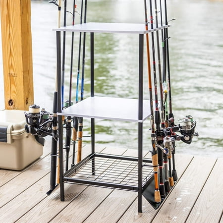 Garage Fishing Storage: Rod Rack & Organizer | 10-Rod Capacity