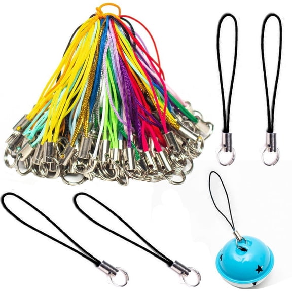 Split Ring Strap 50pcs Phone Charm Cords Cellphone Lariat Lanyard Doll Lanyard for DIY Craft Phone USB Flash Drive Keyring