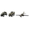 3 Pieces 1:64 Scale Battlefield Cross-country Vehicle Truck Fighter Plane Army Sand Scene Model Replacement