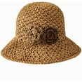 thumbnail image 3 of CoCopeaunts Women's Straw Bucket Hat Sweet Woven Flower Decorate Wide Brim Floppy Fisherman Hat Summer Outdoor Sunscreen, 3 of 8