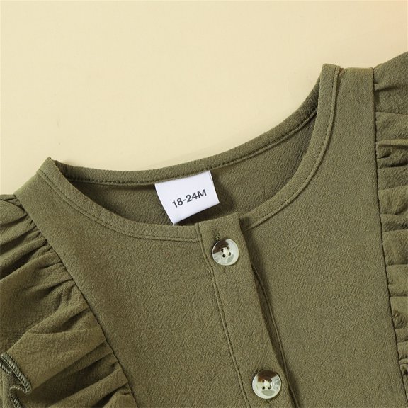 Vedolay Little Girls Dresses Fancy Flower Girl Dress Girls Holy Communion Dresses for Wedding Pageant,Army Green 2-3 Years