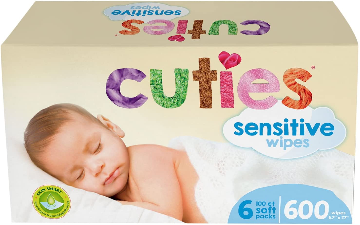 Cuties Complete Care Sensitive Baby Wipes, 600 Count