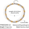 thumbnail image 6 of Kokoam Two-Tone Beaded Choker Necklace for Women Stainless Steel Chain Silver and Gold Ball Collarbone Necklace Fashion Jewelry, 6 of 6