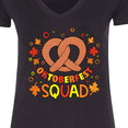 thumbnail image 4 of Inktastic Oktoberfest Squad Fall Leaves Pretzel Women's V-Neck T-Shirt, 4 of 5